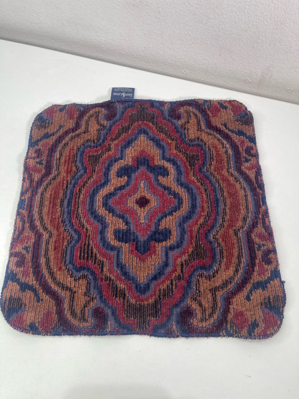 Vtg  Ralph Lauren Paisley Medallion Hand Washcloth Cotton Towel Bathroom Decor